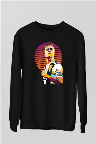 Paulo Dybala Baskılı Unisex Siyah Sweatshirt