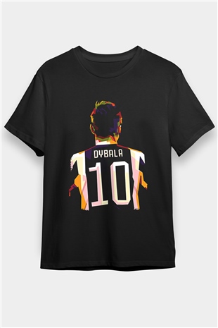 Paulo Dybala Baskılı Unisex Siyah Tişört - Tshirt