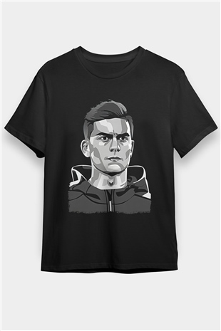 Paulo Dybala Baskılı Unisex Siyah Tişört - Tshirt