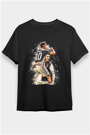 Paulo Dybala Baskılı Unisex Siyah Tişört - Tshirt