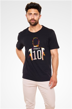 Paulo Dybala Baskılı Unisex Siyah Tişört - Tshirt