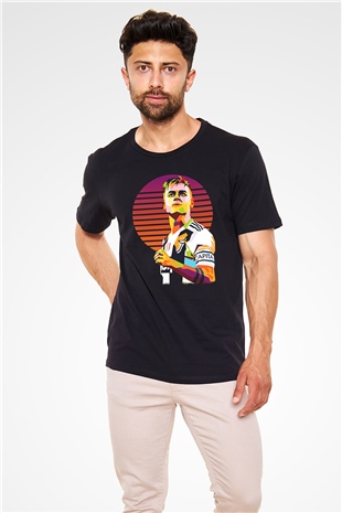 Paulo Dybala Baskılı Unisex Siyah Tişört - Tshirt
