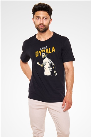 Paulo Dybala Baskılı Unisex Siyah Tişört - Tshirt