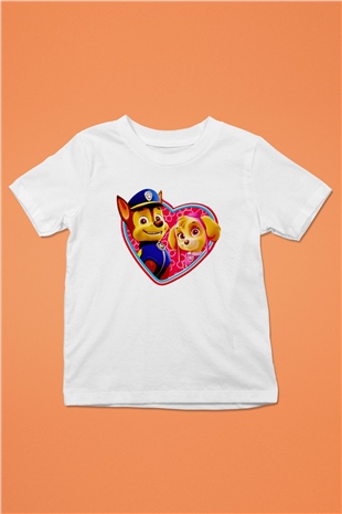 Paw Patrol Baskılı Beyaz Unisex Çocuk Tişört