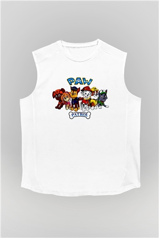 Paw Patrol Beyaz Unisex Kolsuz Tişört