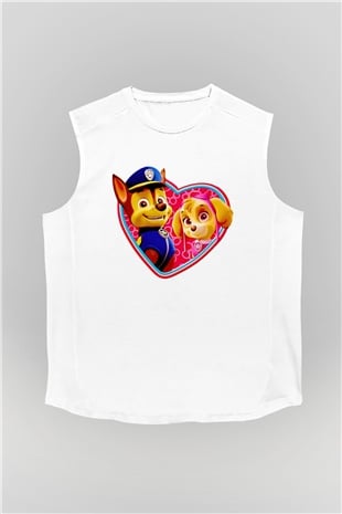 Paw Patrol Beyaz Unisex Kolsuz Tişört
