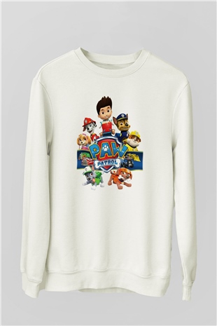 Paw Patrol Beyaz Unisex Sweatshirt