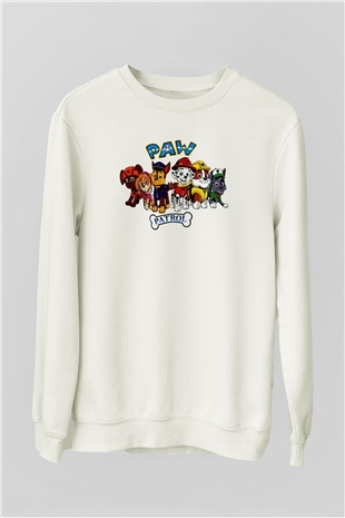 Paw Patrol Beyaz Unisex Sweatshirt