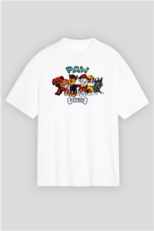 Paw Patrol Beyaz Oversize Tişört Oversize T-shirt