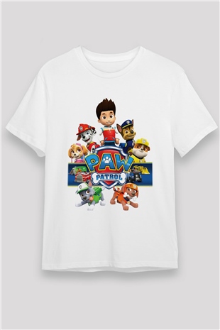 Paw Patrol Beyaz Unisex Tişört T-Shirt