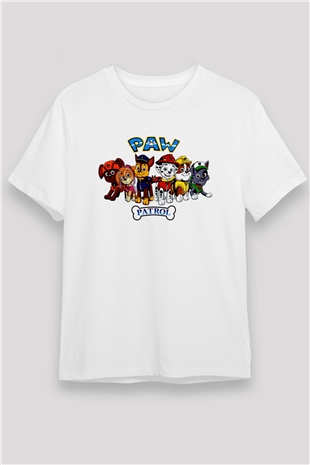 Paw Patrol Beyaz Unisex Tişört T-Shirt