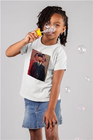 Peaky Blinders Baskılı Beyaz Unisex Beyaz Çocuk Tişört - Tshirt