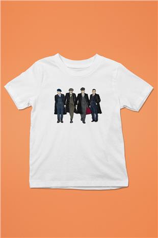 Peaky Blinders Baskılı Beyaz Unisex Beyaz Çocuk Tişört - Tshirt