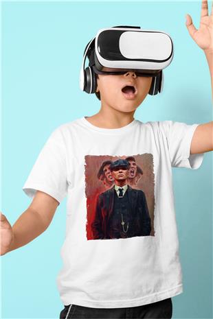 Peaky Blinders Baskılı Beyaz Unisex Beyaz Çocuk Tişört - Tshirt