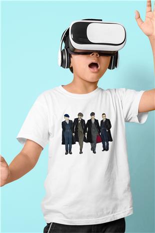 Peaky Blinders Baskılı Beyaz Unisex Beyaz Çocuk Tişört - Tshirt