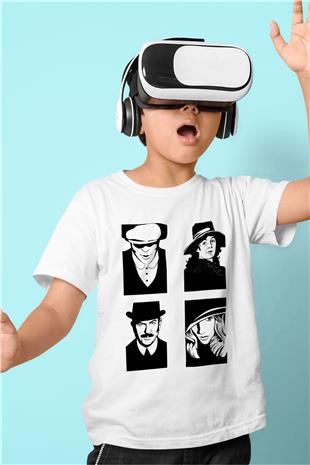 Peaky Blinders Baskılı Beyaz Unisex Beyaz Çocuk Tişört - Tshirt