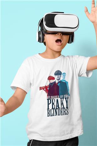 Peaky Blinders Baskılı Beyaz Unisex Beyaz Çocuk Tişört - Tshirt