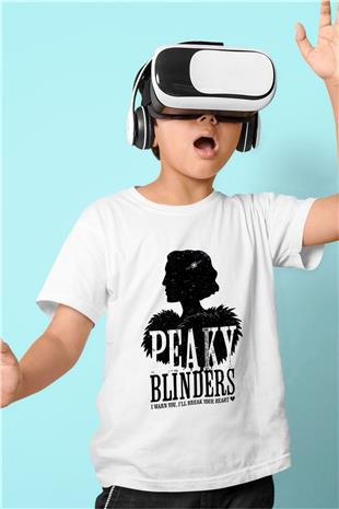 Peaky Blinders Baskılı Beyaz Unisex Beyaz Çocuk Tişört - Tshirt
