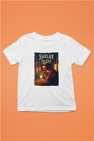 Peaky Blinders Baskılı Beyaz Unisex Beyaz Çocuk Tişört - Tshirt