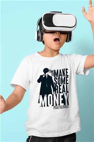 Peaky Blinders Baskılı Beyaz Unisex Beyaz Çocuk Tişört - Tshirt