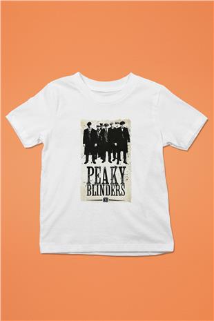 Peaky Blinders Baskılı Beyaz Unisex Beyaz Çocuk Tişört - Tshirt