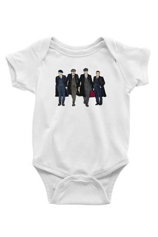 Peaky Blinders Baskılı Beyaz Unisex Bebek Body - Zıbın