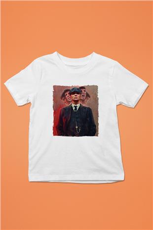 Peaky Blinders Baskılı Beyaz Unisex Beyaz Çocuk Tişört - Tshirt