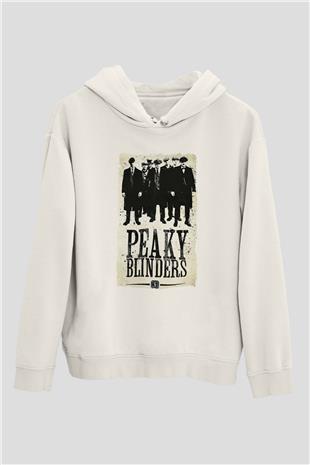 Peaky Blinders Baskılı Beyaz Unisex Hoodie