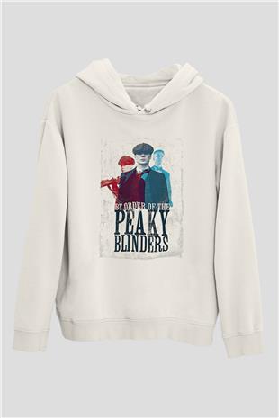 Peaky Blinders Baskılı Beyaz Unisex Hoodie