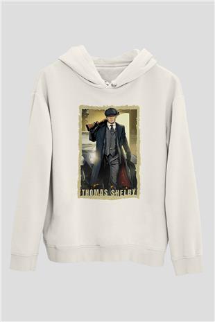 Peaky Blinders Baskılı Beyaz Unisex Hoodie