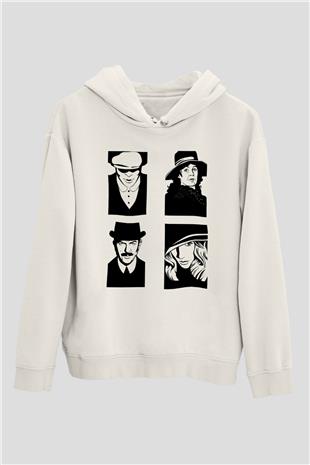 Peaky Blinders Baskılı Beyaz Unisex Hoodie