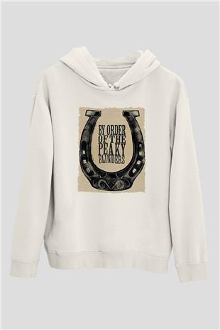 Peaky Blinders Baskılı Beyaz Unisex Hoodie