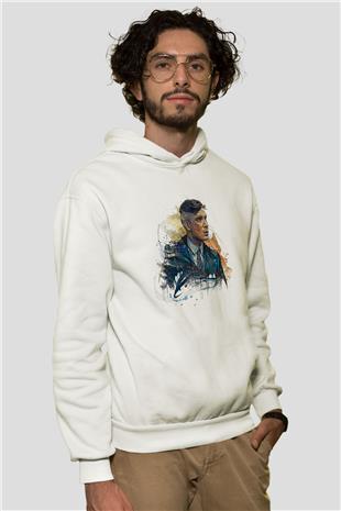 Peaky Blinders Baskılı Beyaz Unisex Hoodie