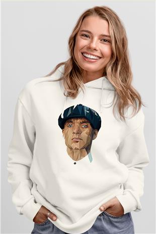 Peaky Blinders Baskılı Beyaz Unisex Hoodie