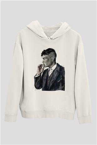 Peaky Blinders Baskılı Beyaz Unisex Hoodie