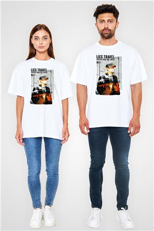 Peaky Blinders Baskılı Beyaz Unisex Oversize Tişört - Tshirt