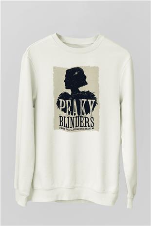 Peaky Blinders Baskılı Beyaz Unisex Sweatshirt