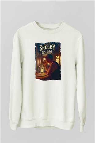 Peaky Blinders Baskılı Beyaz Unisex Sweatshirt