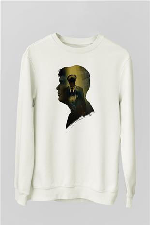 Peaky Blinders Baskılı Beyaz Unisex Sweatshirt