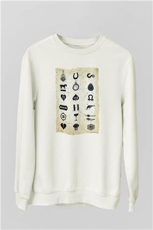 Peaky Blinders Baskılı Beyaz Unisex Sweatshirt