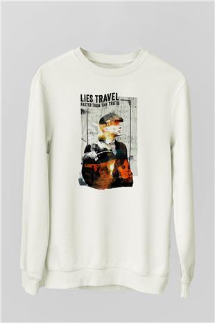 Peaky Blinders Baskılı Beyaz Unisex Sweatshirt