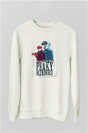 Peaky Blinders Baskılı Beyaz Unisex Sweatshirt