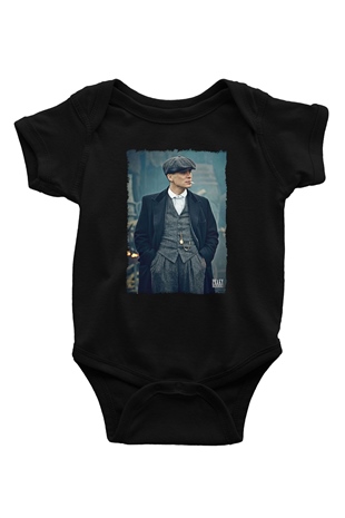 Peaky Blinders Baskılı Unisex Siyah Bebek Body - Zıbın