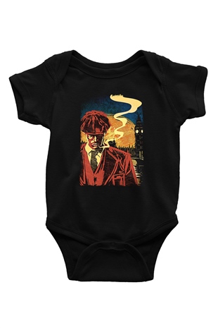 Peaky Blinders Baskılı Unisex Siyah Bebek Body - Zıbın