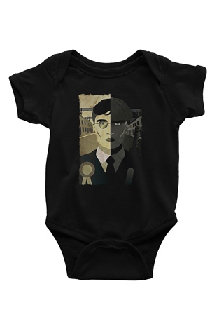 Peaky Blinders Baskılı Unisex Siyah Bebek Body - Zıbın