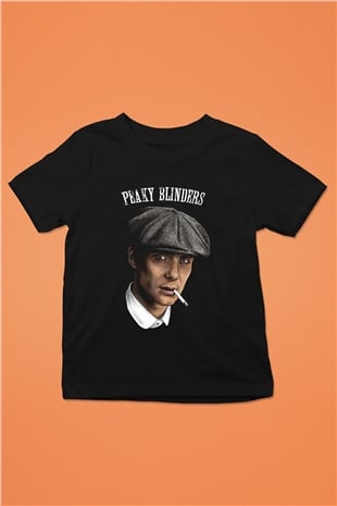 Peaky Blinders Baskılı Unisex Siyah Çocuk Tişört - Tshirt