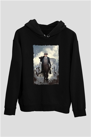 Peaky Blinders Baskılı Unisex Siyah Hoodie
