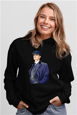 Peaky Blinders Baskılı Unisex Siyah Hoodie