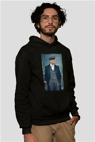 Peaky Blinders Baskılı Unisex Siyah Hoodie