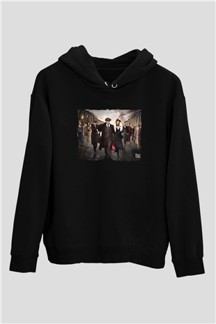 Peaky Blinders Baskılı Unisex Siyah Hoodie
